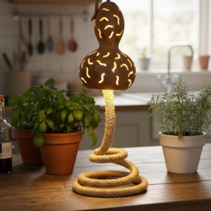 Lámpara rustica de mesilla