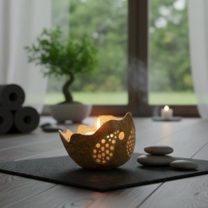 Portavelas artesanal de calabaza