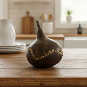 Cuenco de calabaza artesanal tallado