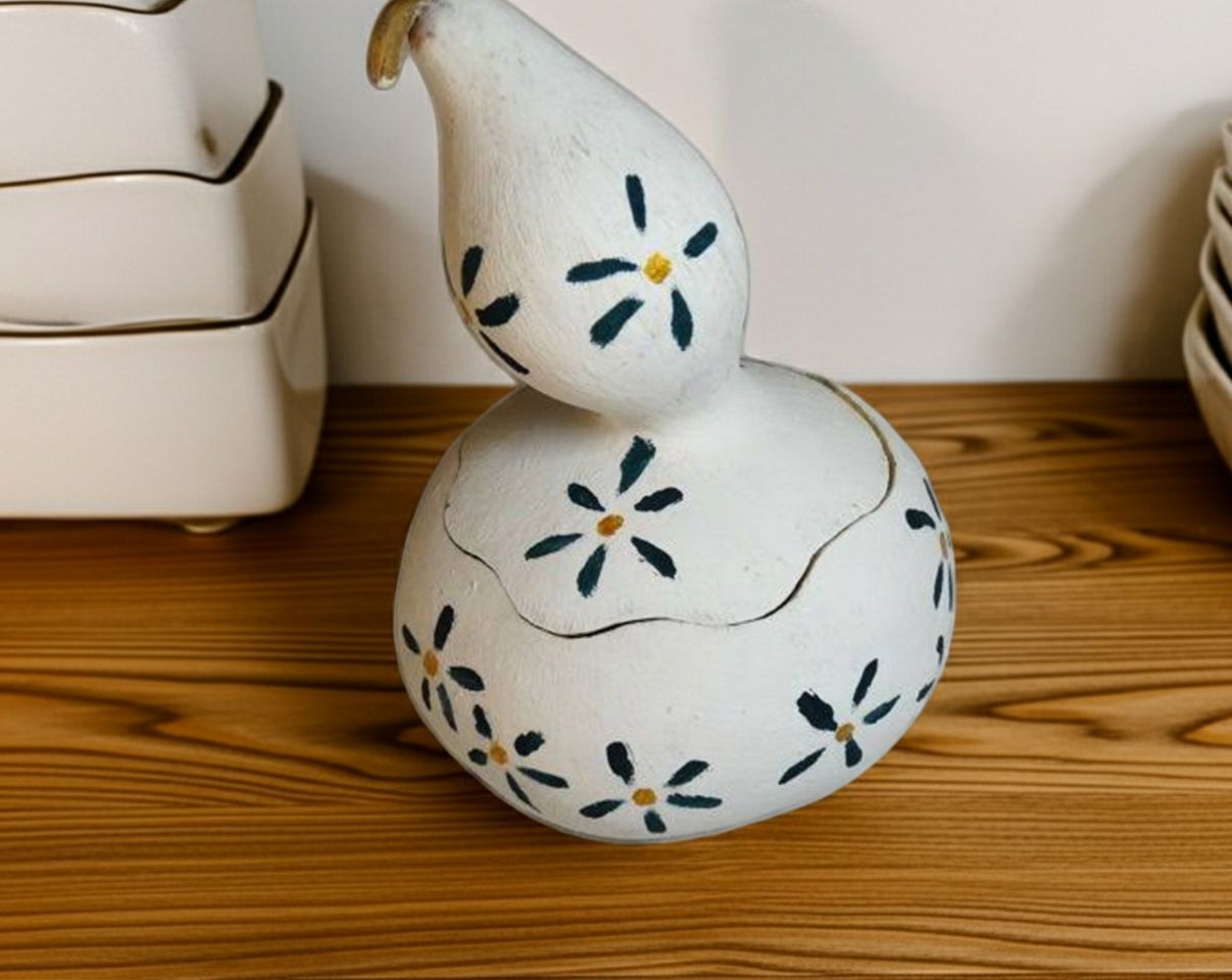 Cuenco de calabaza pintada a mano