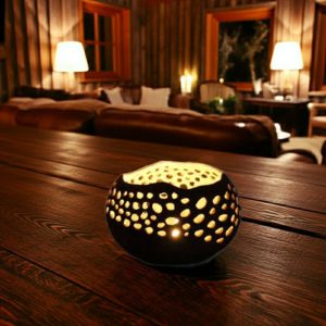 portavelas artesanal tallado a mano